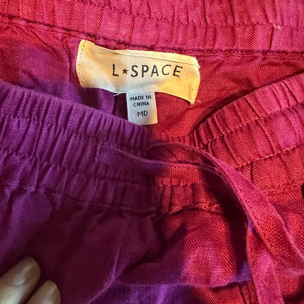 l*space Magenta linen Rio Tunic (xs-s) & Shorts (med) Set - Picture 4 of 8